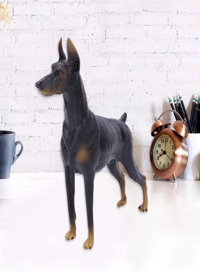 Comfy Hour Doggyland Collection, Miniature Dog Collectibles 7” Standing Dobermann Figurine, Realistic Lifelike Animal Statue Home Decoration, Black, Polyresin - Image 3